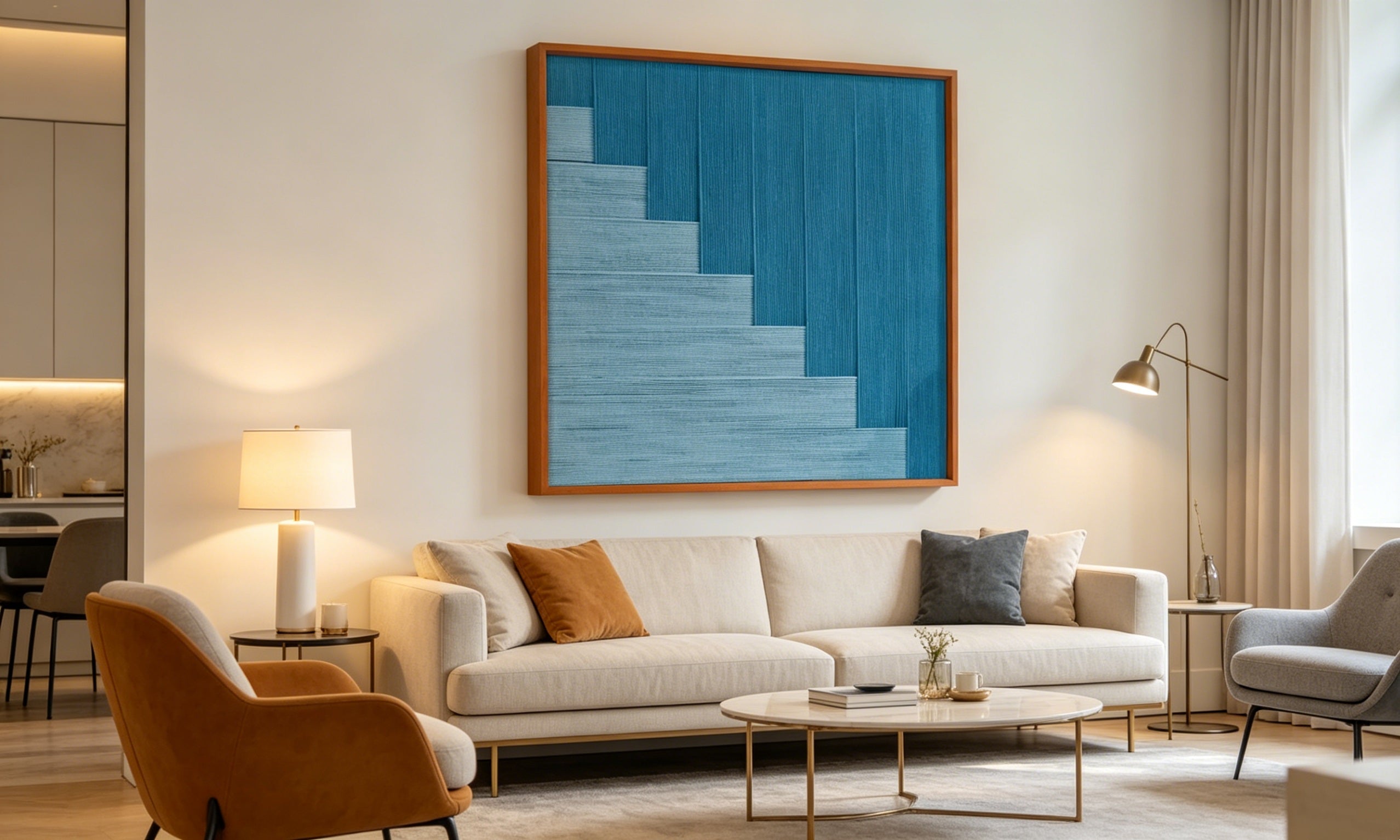 Ocean Strata Woven - Textile Art AR1071