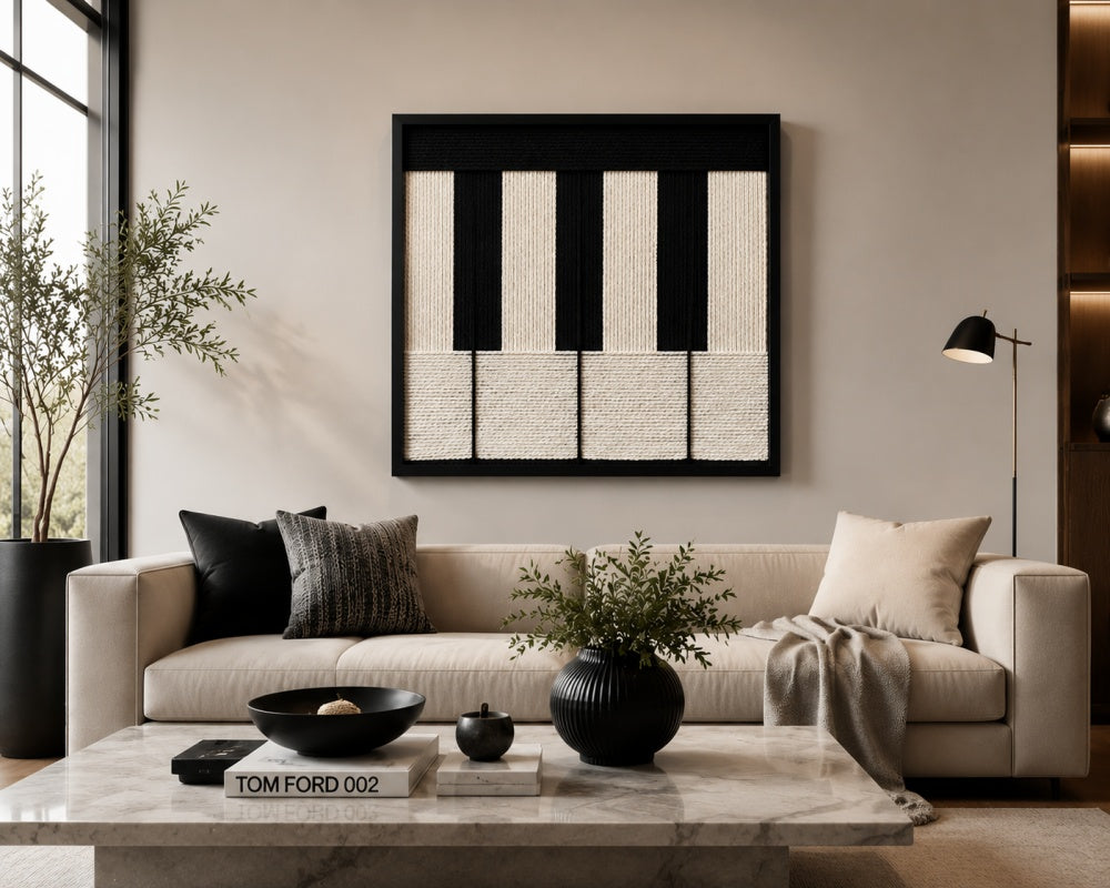 Monochrome Axis-Textile Art #AR1076