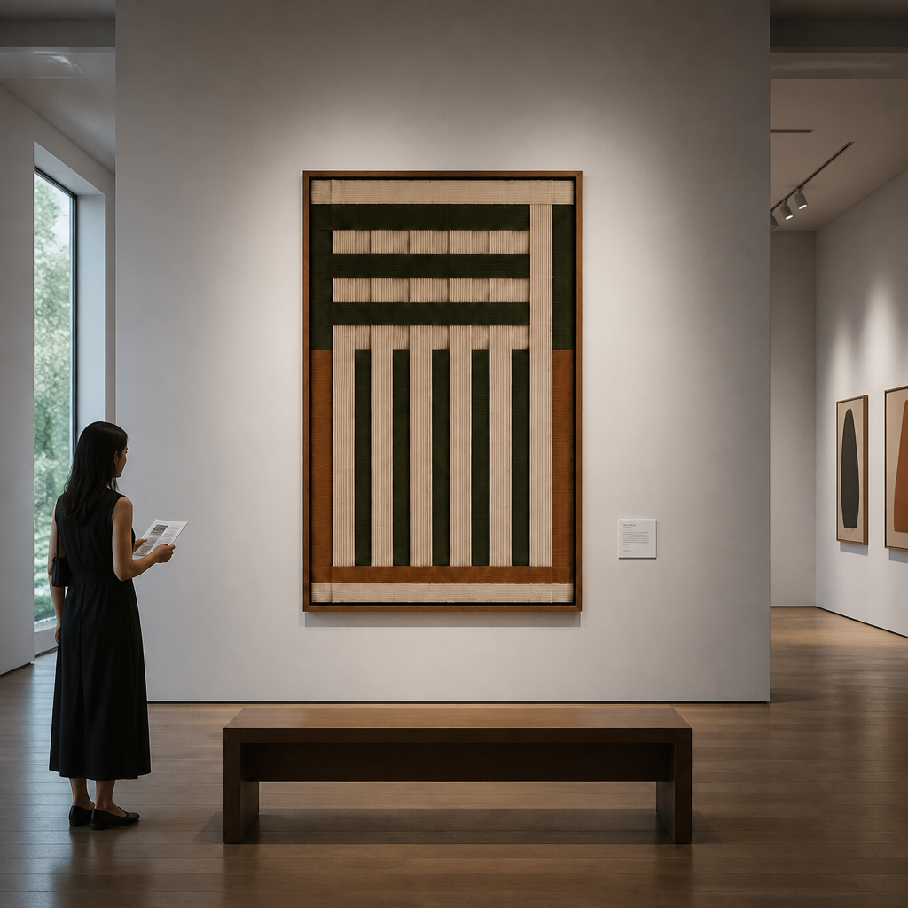 Sage Green & Beige Framed Woven Wall Art-Handwoven Textile Art #AR1075