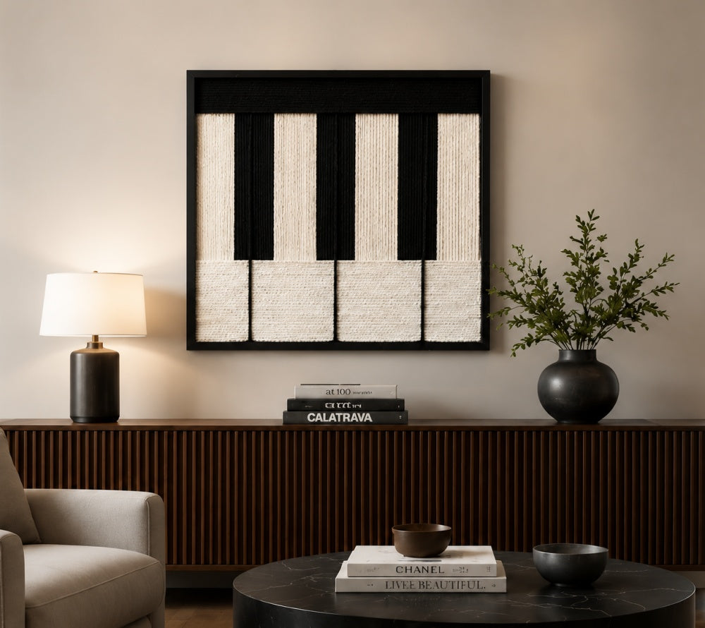 Monochrome Axis-Textile Art #AR1076